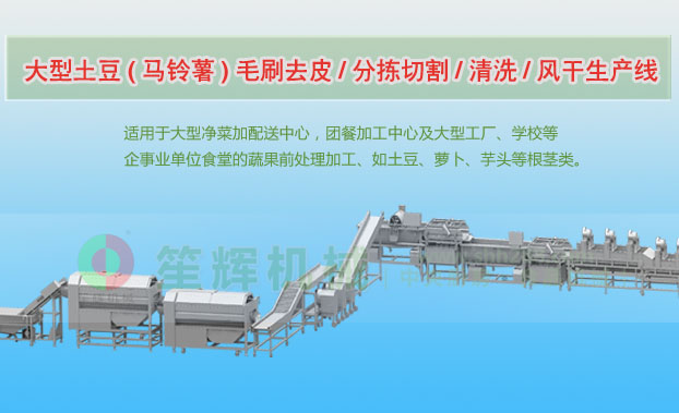 勐腊连续式土豆去皮清洗切割风干生产线